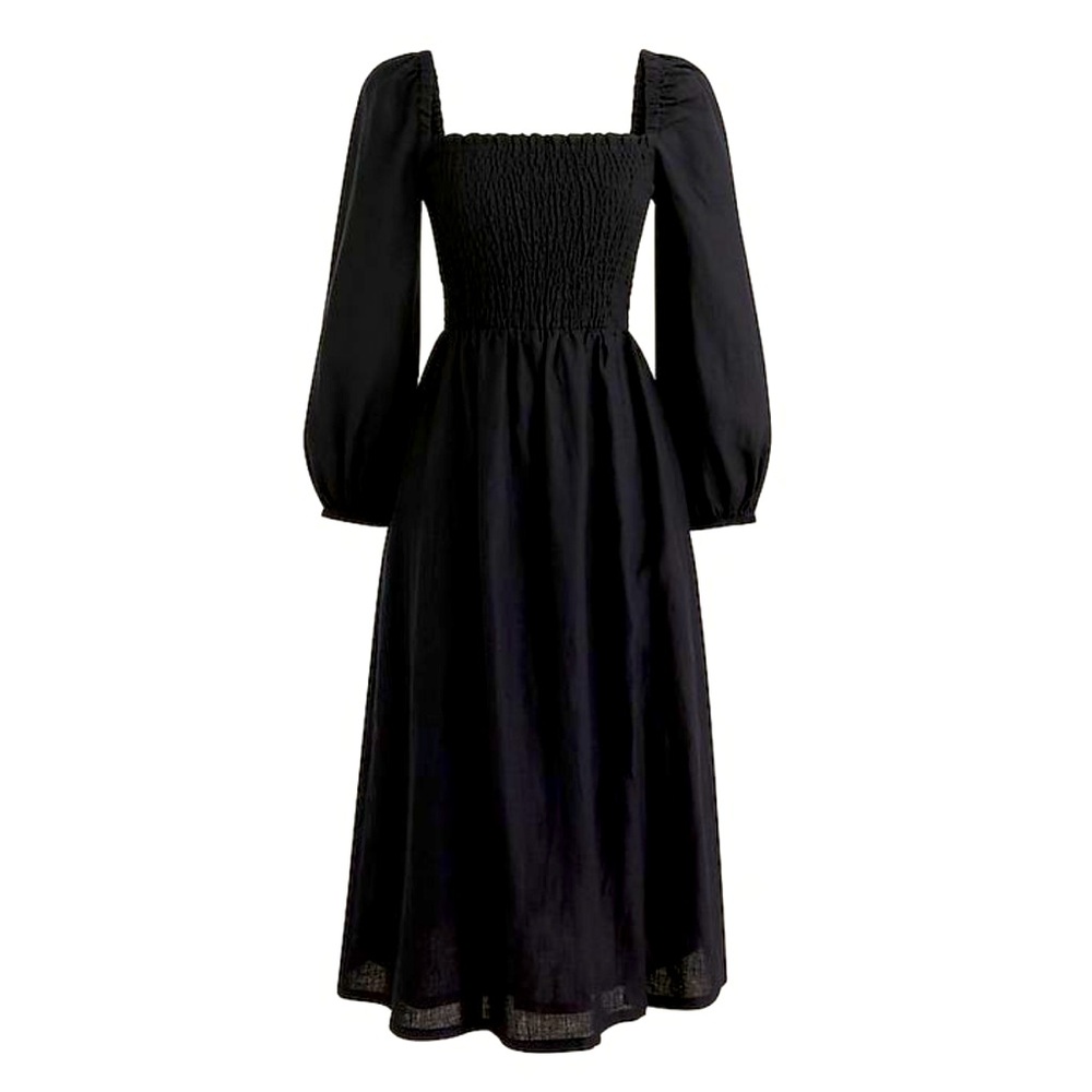 J.Crew Linen Daydream Dress Black size large